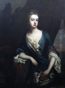 Portrait Of Lady Rachell Russell, Standing With A Basket Of Flowers