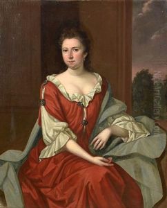 Portrait Of A Gentleman (+ Portrait Of A Lady; Pair) by John Verelst
