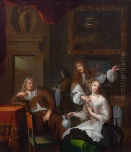 Interior With A Merry Gathering by Pieter Harmensz. Verelst