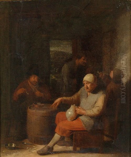 Wirtshausinterieur Mit Trinkenden Bauern - view 1