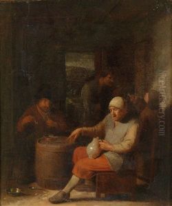 Wirtshausinterieur Mit Trinkenden Bauern by Pieter Harmensz. Verelst