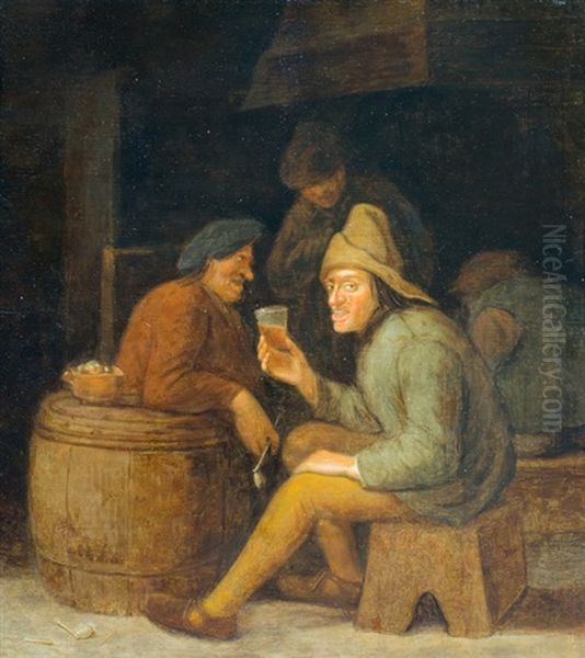 Drinkende En Rokende Boeren In Een Herberg - view 1