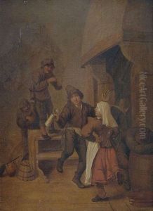 Bauern Vergnugen Sich Im Wirtshaus by Pieter Harmensz. Verelst
