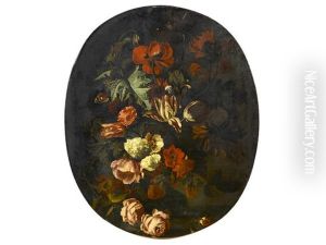 A Still Life With Roses, Tulips And Other Flowers by Simon Pietersz Verelst