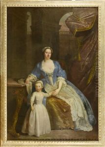Portrait Of Lady Elisabeth Beckford With Her Son by William Verelst