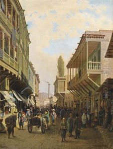 Street In Tiflis by Petr Petrovich Vereshchagin