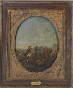 A Cavalry Skirmish by Karel Van Breydel (Le Chevalier)