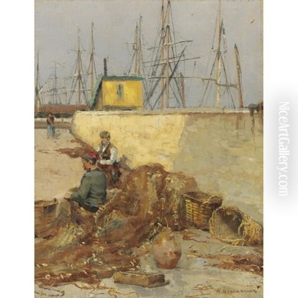 Fisherman In Port - view 1