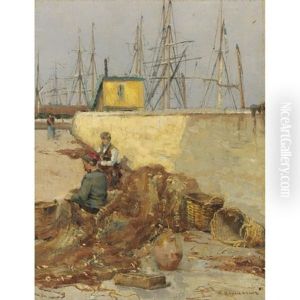 Fisherman In Port by Vasili Petrovich Vereshchagin