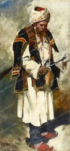 Portrait En Pied D'un Cosaque by Vasili Vasilievich Vereshchagin