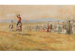 Vorfuhrung Russischer Kosaken by Vasili Vasilievich Vereshchagin
