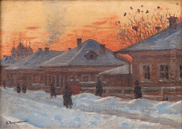 Russian Winter During Twilight - view 1