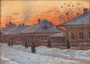 Russian Winter During Twilight by Vasili Vasilievich Vereshchagin