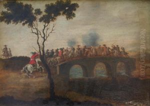 Cavalry Encounter On A Bridge by Karel Van Breydel (Le Chevalier)