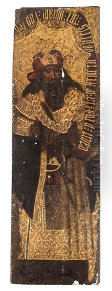 Anonymous-spanish A Spanish Painted Door Fragment - view 1