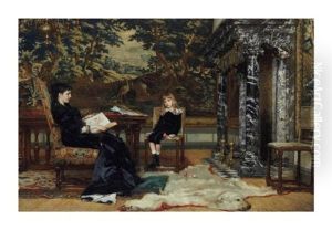 La Lecture Au Salon by Frans Verhas