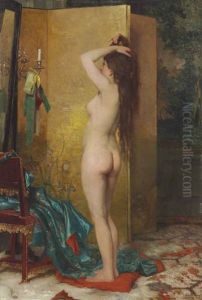 A Standing Nude by Frans Verhas