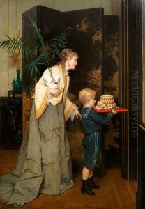 La Fete De Papa by Frans Verhas