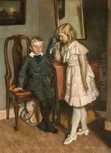 Children Blowing Bubbles by Jan Frans Verhas