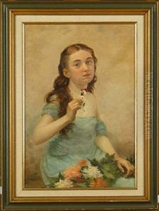 Jeune Fille A La Fleur by Jan Frans Verhas