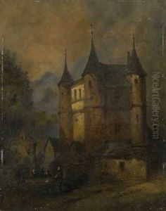 Partie In Einer Mittelalterlichen Stadt
