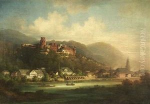 Blick Auf Das Heidelberger Schloss by Theodor Verhas