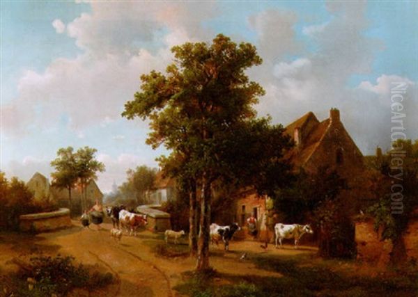 Viehtrieb In Einem Dorf In Geldern - view 1