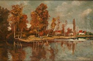 Elegantes Aux Ombrelles Pres De L"etang