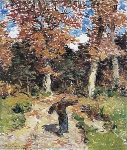 Woman Gathering Wood (1897) by Isidoor Verheyden