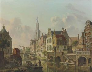 A Busy Canal In Holland