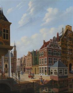View On A Square In Rotterdam With Playing Children