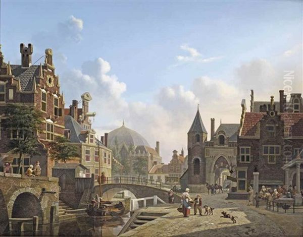 A Capriccio View Of A Sunlit Dutch Town - view 1