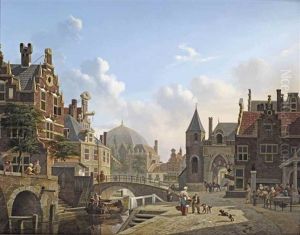 A Capriccio View Of A Sunlit Dutch Town