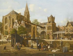 Utrecht: The Market Square And Cathedral by Jan Hendrik Verheyen