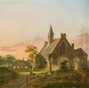 Figures In A Churchyard