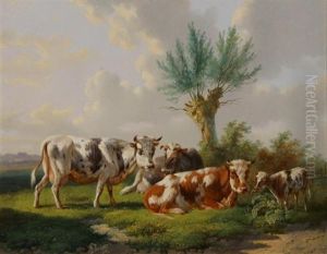 Koeien In De Wei by Albertus Verhoesen