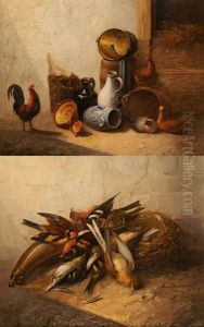 Poules Et Nature Morte (2 Works)