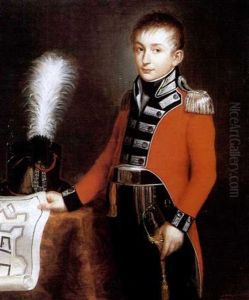 A Portrait Of Christian Cortwright Walterstorff by Charles-Pierre Verhulst
