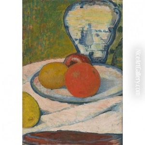 Nature Morte Aux Oranges Et Au Vase De Delft by Jan Verkade