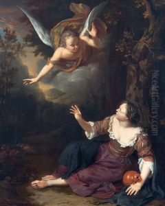 Hagar In De Woestijn by Nicholaas Verkolye