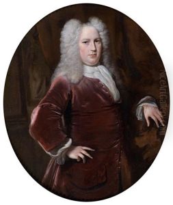 Portrait D'homme A L'habit De Velours Lie De Vin