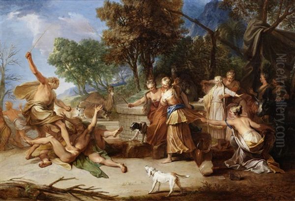 Moses Defending The Daughters Of Jethro - view 1