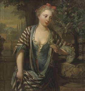 A Young Woman Holding A Flower