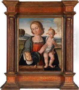 Die Madonna Mit Dem Christuskind In Einer Weiten Landschaft