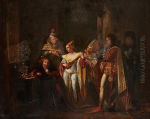 Assemblee De Troubadours Autour D'un Roi Fou
