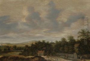 Landscape With A Walled Estate And A Church by Jan Vermeer van Haarlem III