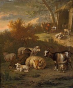 Sudliche Landschaft Mit Hirten Und Ihrer Herde by Jan Vermeer van Haarlem III