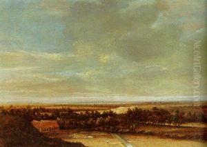 An Extensive Dune Landscape With A Farmhouse And A Bleaching Ground by Jan Vermeer van Haarlem the Elder