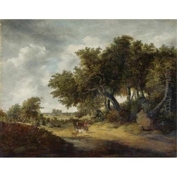 Travelers On A Sandy Road - view 1