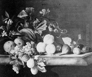 A Still Life Of Fruti Arranged On A Ledge by Barent (v. d. Meer) Vermeer
